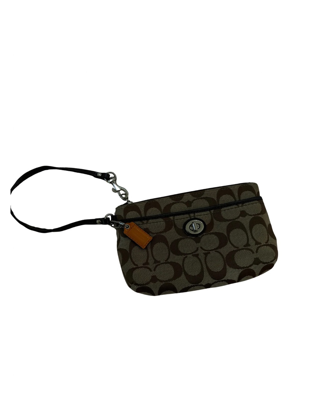 Coach Brown Signature Canvas Wristlet F49175